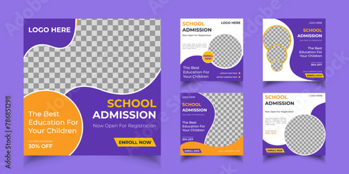 School admission social media post and web banner template