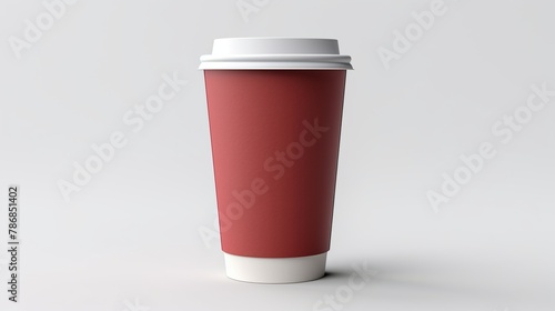 Realistic blank take away coffee cup isolated on white background.