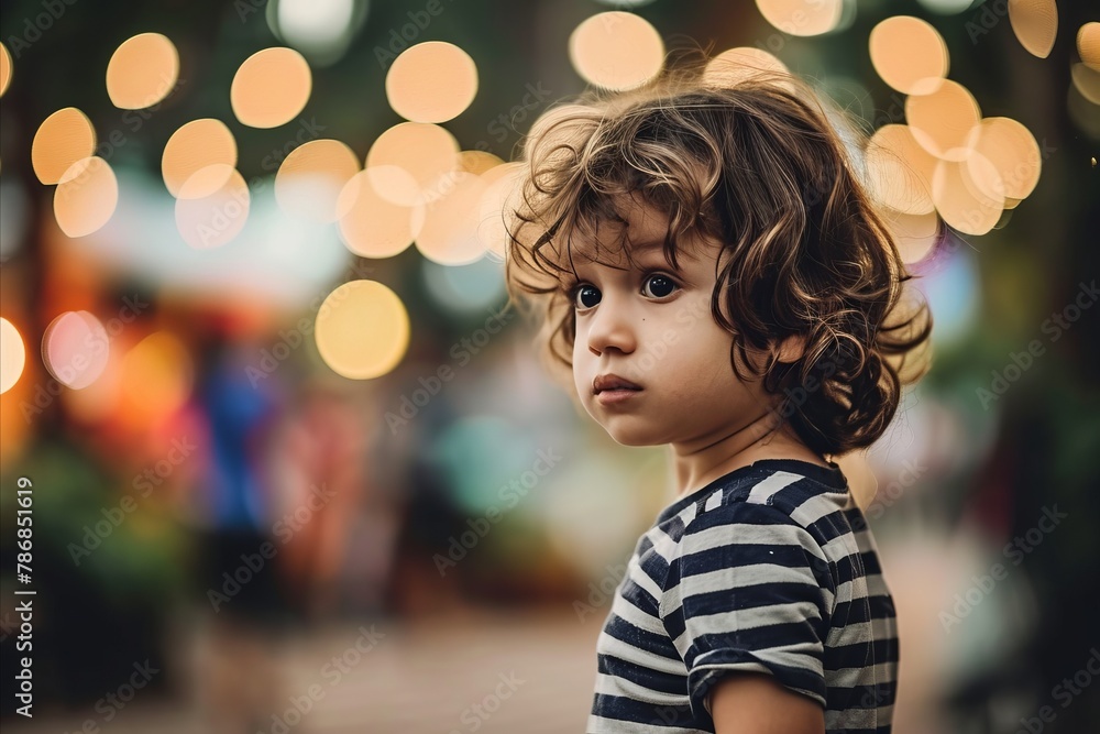 Portrait of cute little boy with big eyes on bokeh background Portrait of cute little boy with big eyes on bokeh background