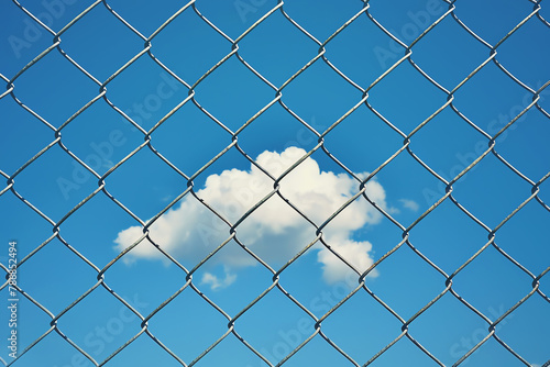 sky behind fence, AI generated