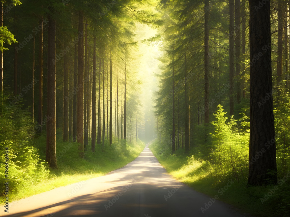 Obraz premium 나무가 있는 숲