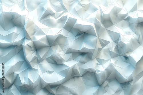 White paper crumpled texture background  origami geometric pattern with copy space. Created with Ai
