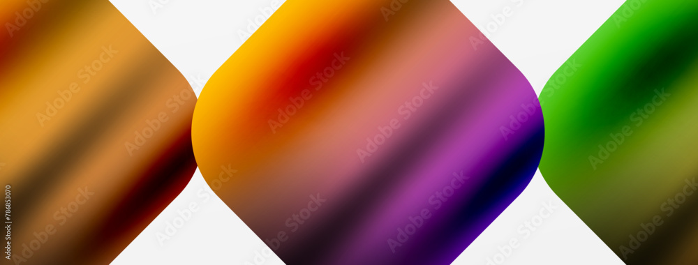 A closeup of three vibrant balloons in electric blue, magenta, and amber shades against a white background, resembling petals floating in a liquid drink A closeup of three vibrant balloons in electric blue, magenta, and amber shades against a white background, resembling petals floating in a liquid drink