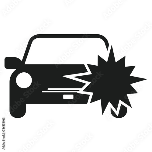 Auto crash signs. Broken cars signs collection. Vector illustration.