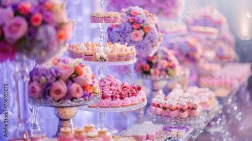 Wedding Arrangement Decorated Sweet Dessert Table photo