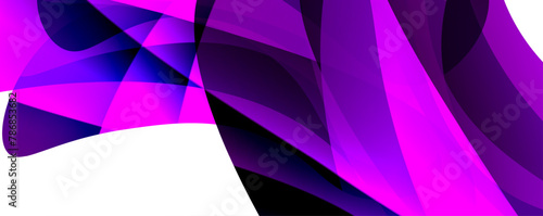 A detailed closeup of a vibrant purple and black abstract design with hints of magenta and electric blue on a white background, showcasing intricate patterns and artistic creativity