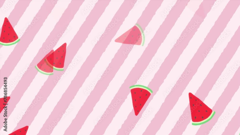 Loop background animation of watermelon illustration Loop background animation of watermelon illustration
