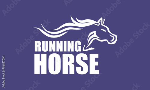 SIMPLE GREAT HORSE RUNNING LOGO, silhouette of strong mare vector illustrations