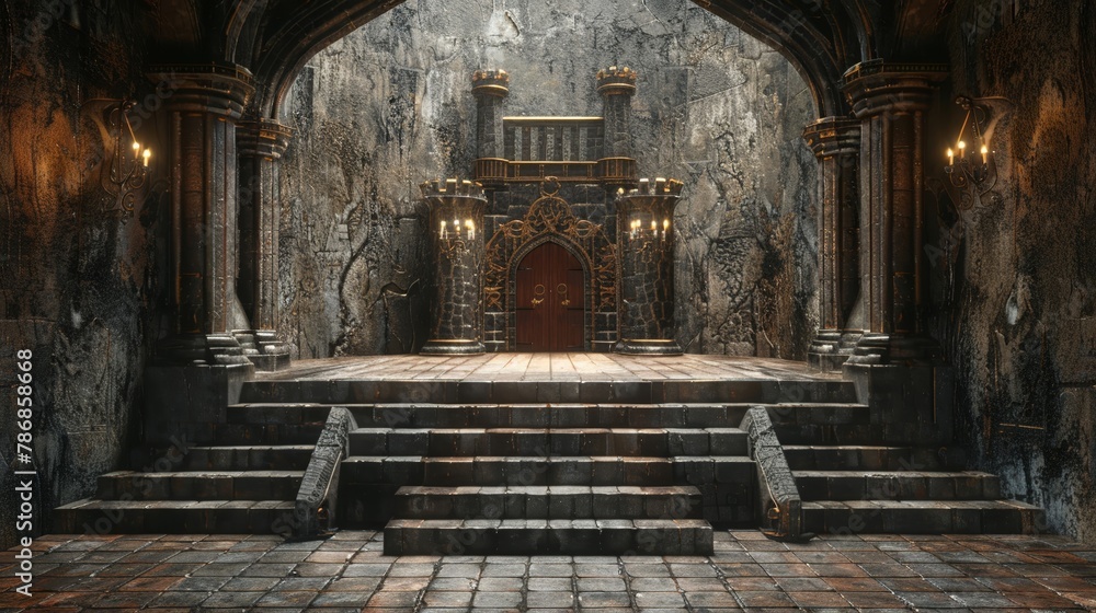 Product podium with medieval castle theme Product podium with medieval castle theme