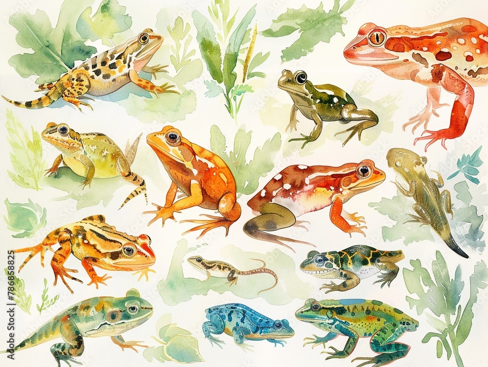 Obraz premium Playful watercolor depictions of summer critters