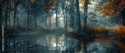 Mystic forest reflection