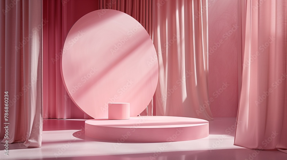 A pink room with a pink curtain and a pink wall A pink room with a pink curtain and a pink wall