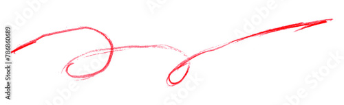 red pencil strokes isolated on transparent background
