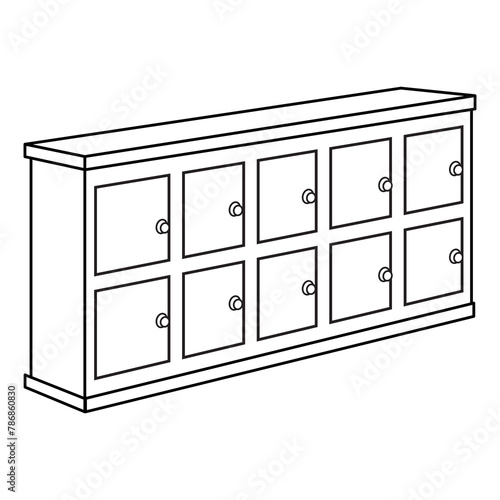 sideboard line vector illustration