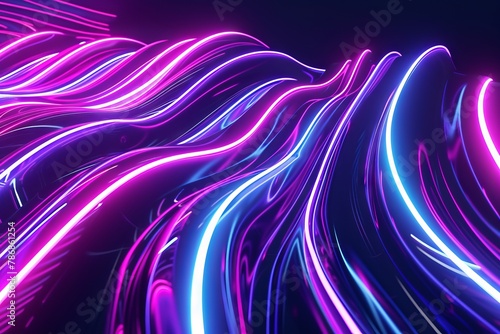 Connection and Constancy: High-Speed Pink and Neon Lights in Abstract Background