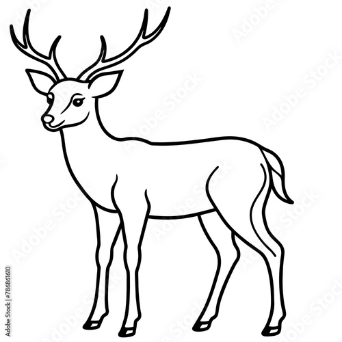 deer mascot,deer silhouette,deer face vector,icon,svg,characters,Holiday t shirt,black deer drawn trendy logo Vector illustration,deer line art on a white background © SK kobita
