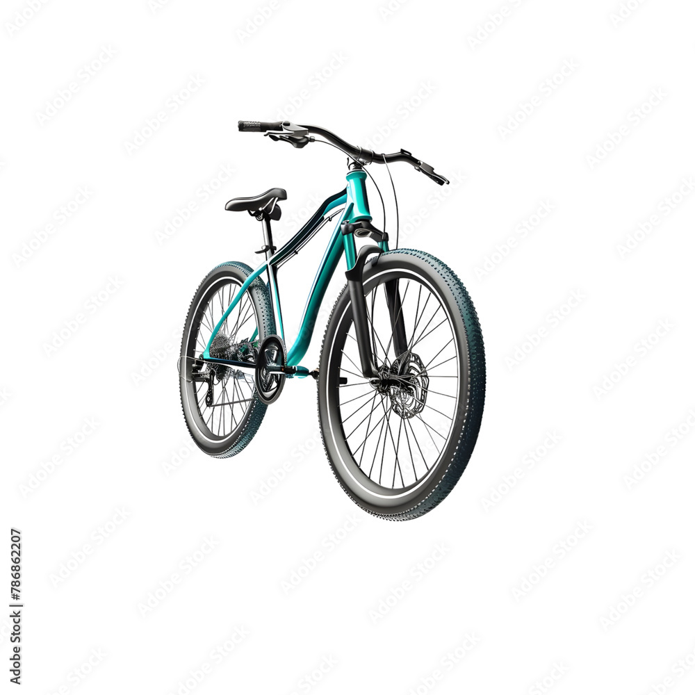 holographic representation of advanced bicycle isolated on transparent background