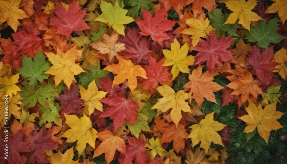 Amazing colorful background of autumn maple tree leaves background close up. Multi color maple leaves autumn background Amazing colorful background of autumn maple tree leaves background close up. Multi color maple leaves autumn background