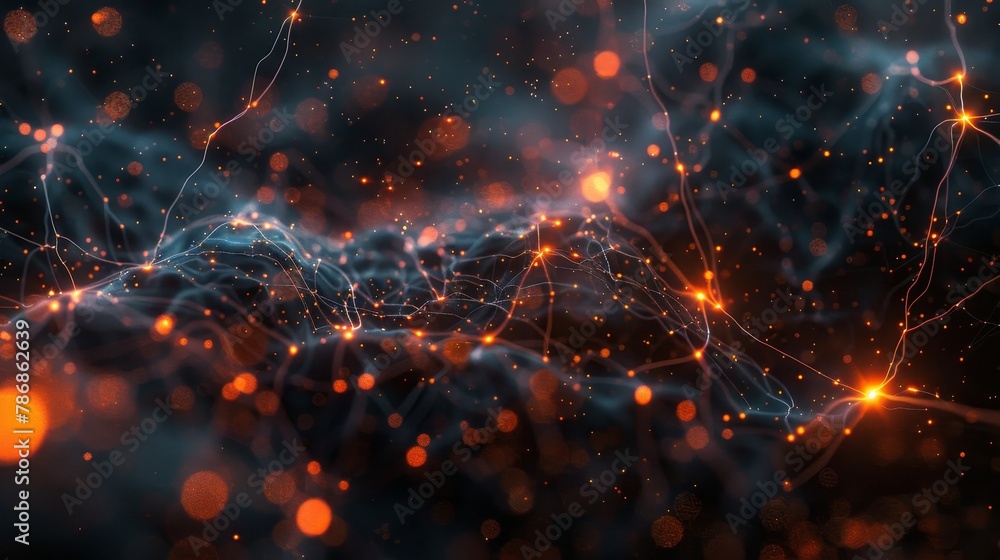 An intricate network of luminous, interconnected nodes and lines An intricate network of luminous, interconnected nodes and lines