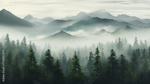 landscape with fog © IYIKON