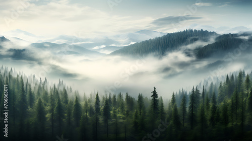 landscape with fog © IYIKON