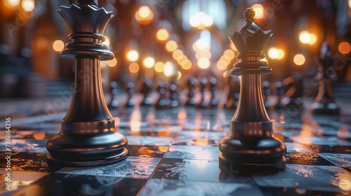 Digital chess king's gambit photo