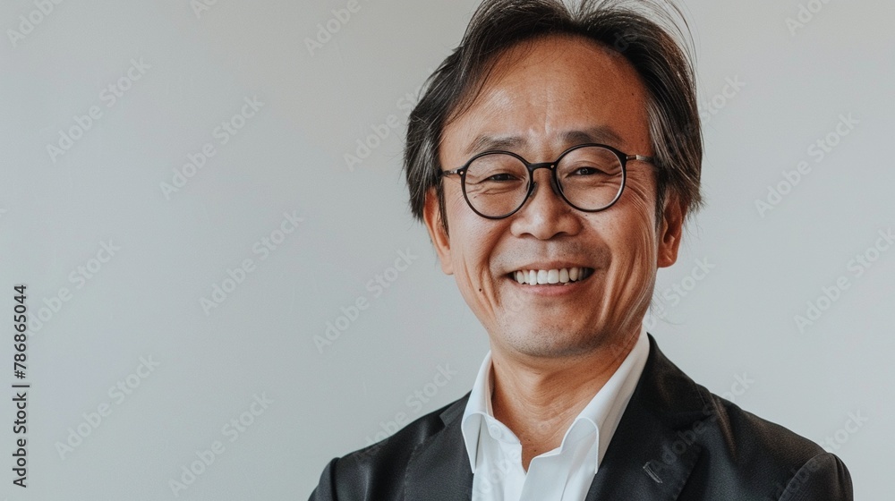 Dedicated Asian NGO director compassionate smile Dedicated Asian NGO director compassionate smile