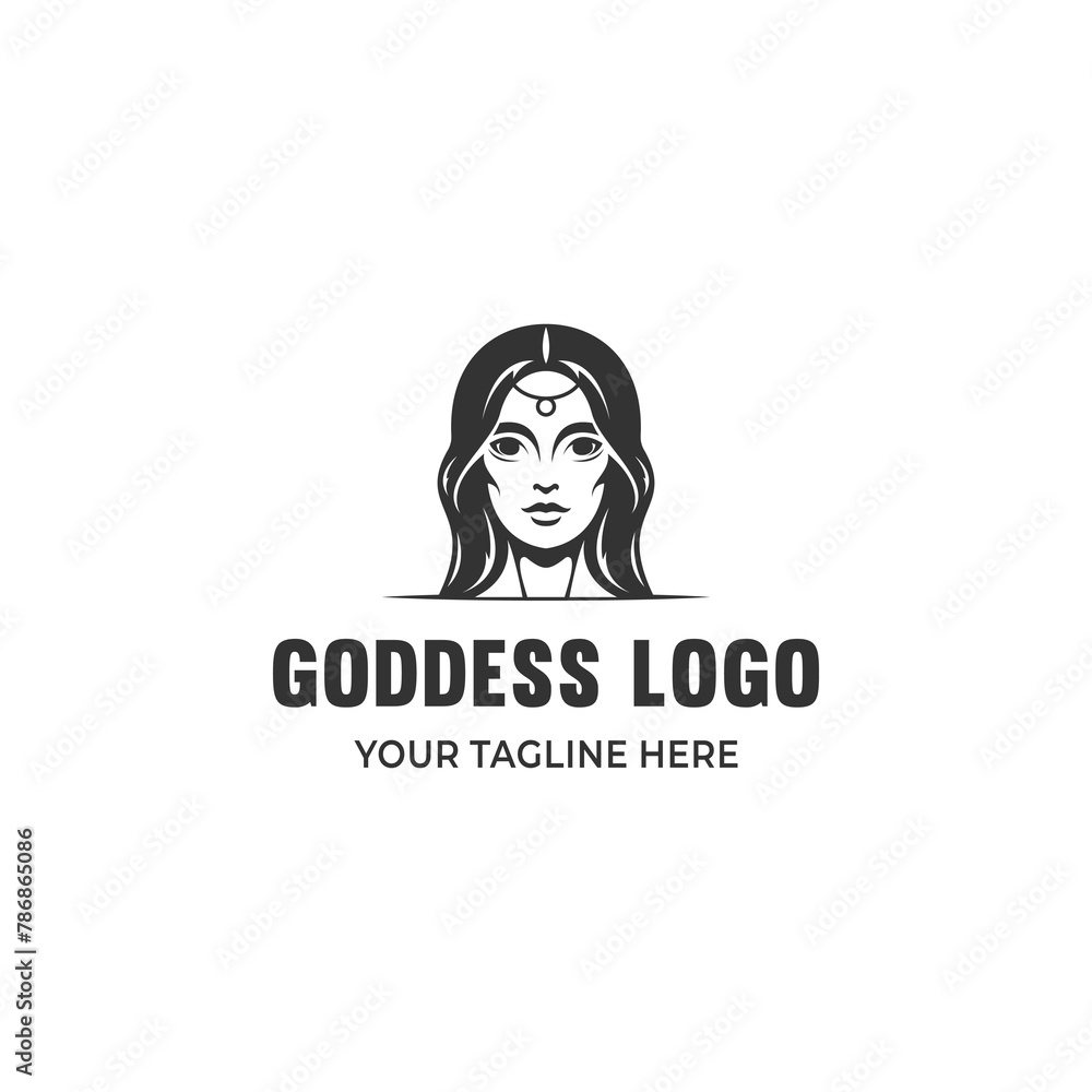 The goddess logo is made in a simple and modern style, suitable for brand logos that operate in the beauty sector and the like.