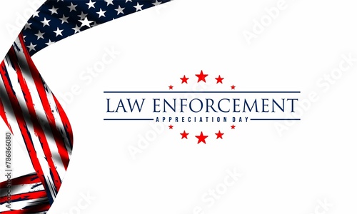  Law enforcement appreciation day (LEAD) is observed every year on January 9, to thank and show support to our local law enforcement officers who protect and serve. vector illustration