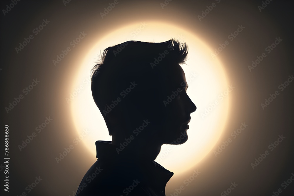 A silhouette of a person radiates a bright inner light, dark backdrop, in a minimalist style, inner strength, mindfulness and hope concept. generative ai A silhouette of a person radiates a bright inner light, dark backdrop, in a minimalist style, inner strength, mindfulness and hope concept. generative ai