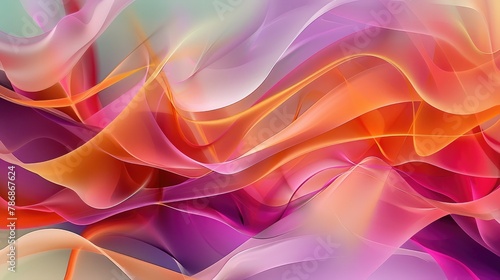 Abstract Artistic Swirls in Warm and Cool Tones