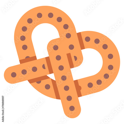 pretzel vector icon. bakery icon flat style. perfect use for logo, presentation, website, and more. simple modern icon design color style