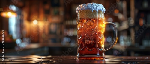 Stylized beer glass in 3D photo