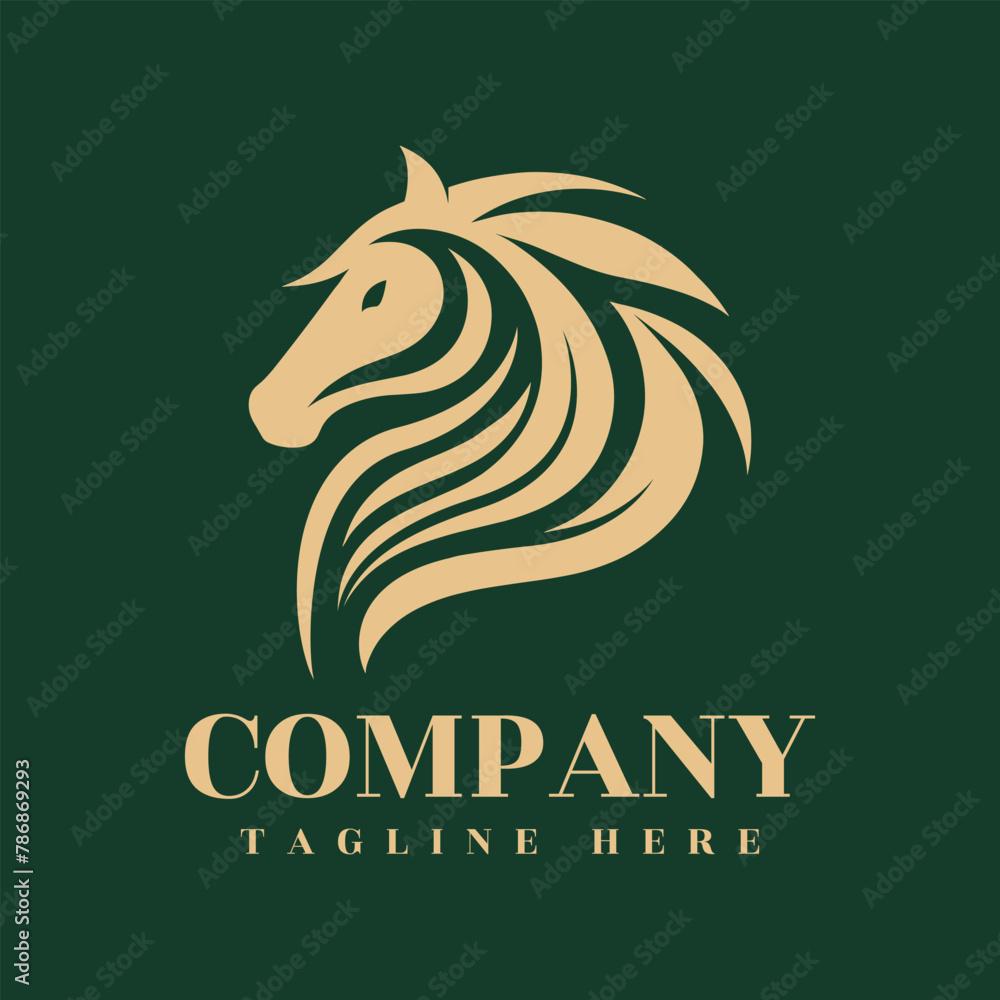 Horse head logo design 