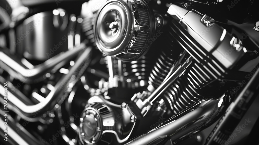 Motorcycle engine. Motor and mechanism closeup
Motorcycle engine. Motor and mechanism closeup