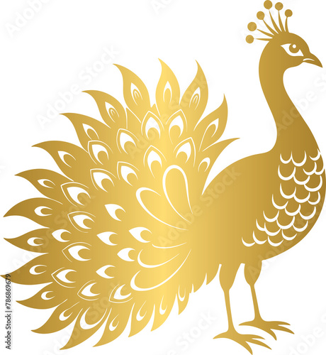 Fotografía Golden animal icon, golden peacock icon