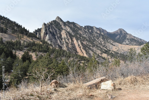 Rocky Landscape View, Hiking on Fowler Trail Near Boulder, Colorado