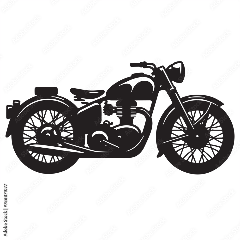 Chopper bike silhouette vector on a white background Chopper bike silhouette vector on a white background