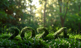 Botanical digits of 2024, urging progress in eco-sustainability and conservation, Earth day concept..