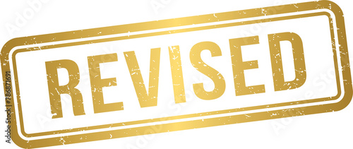 Foto Golden revised rubber stamp