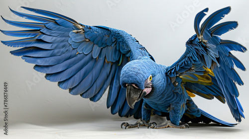 Magnificent south American hyacinth macaw full