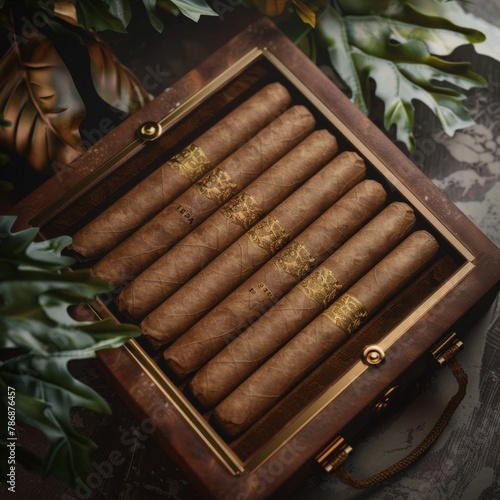 Luxury Cuba Cigars Mockup, Advertising Banner Smoking Tobacco Products and Cases Demonstration