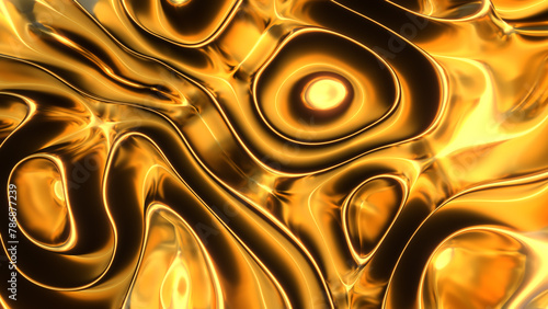 Rippling waves of metallic golden objects