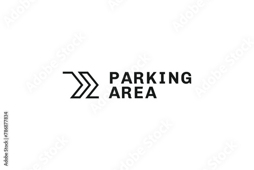 outline traffic sign logo vector design template for parking, rent and service. modern parking area symbol logo design background