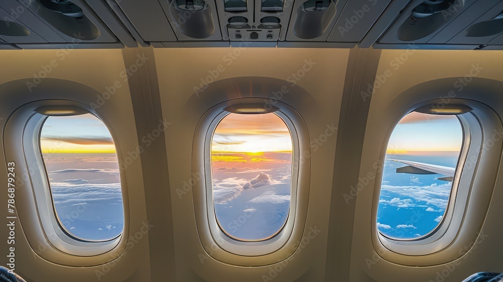 Airplane windows from inside