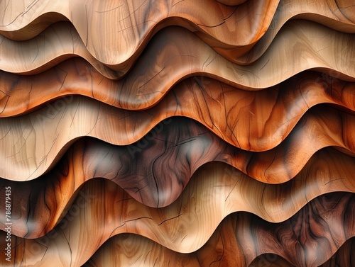 Abstract wooden shapes background 3D