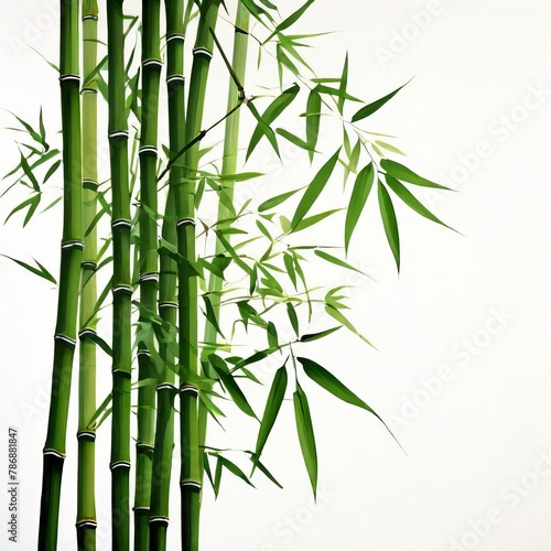 a branches of bamboo isolated on transparent background  cut out