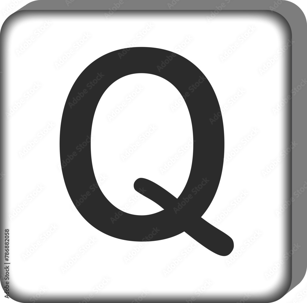 Square letter alphabet q Square letter alphabet q