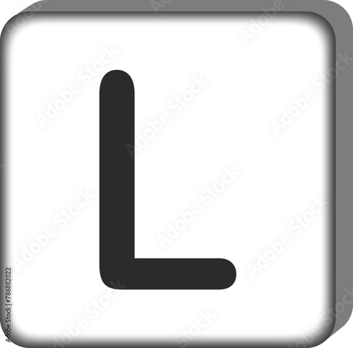 Square letter alphabet l