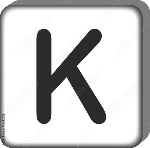 Square letter alphabet k